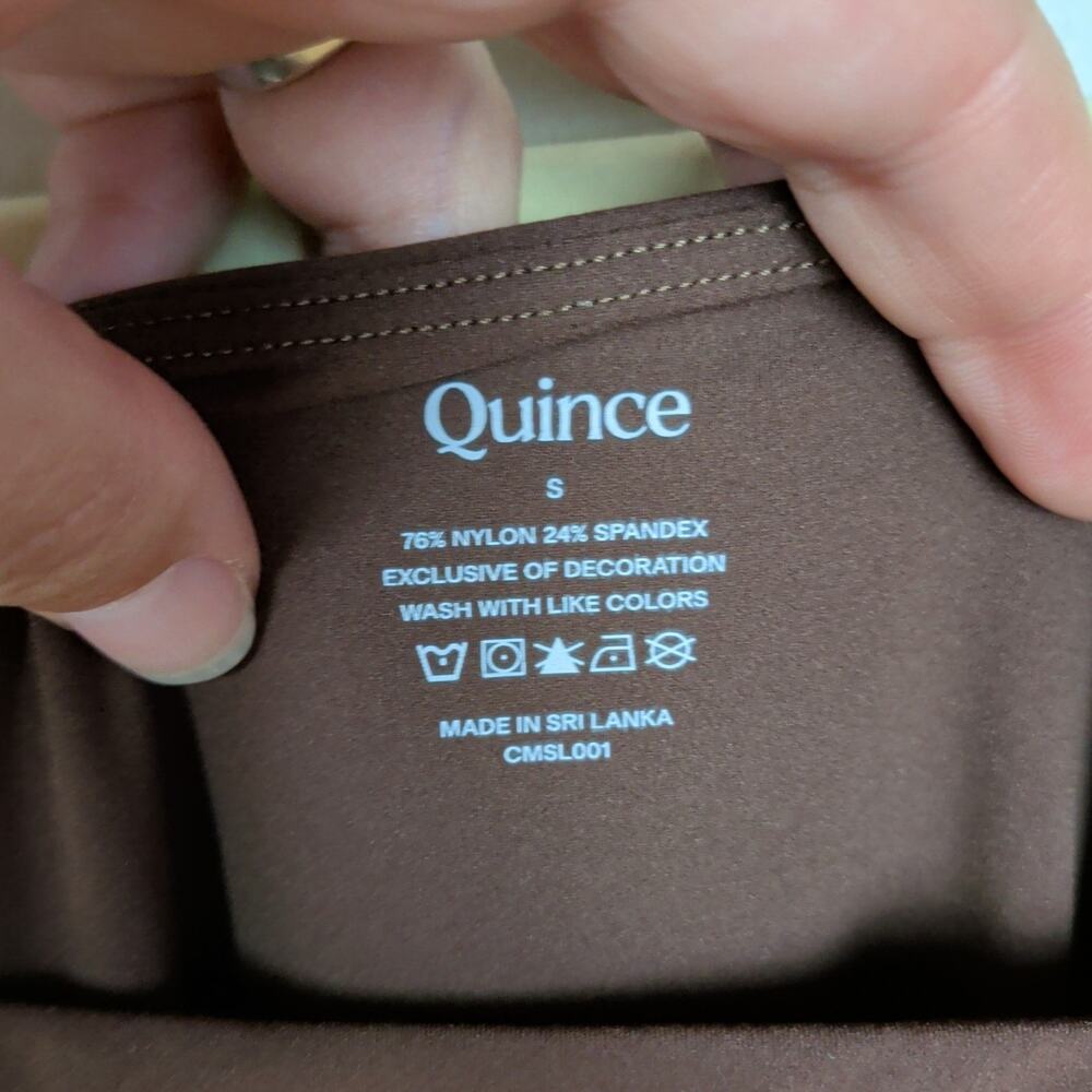 QUINCE Second Skin Square Neck Long Sleeve Bodysuit Cocoa by Quince Womens Small - Picture 4 of 4